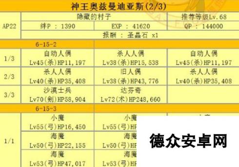 FGO第六章神王奥兹曼迪亚斯剧情本攻略推荐